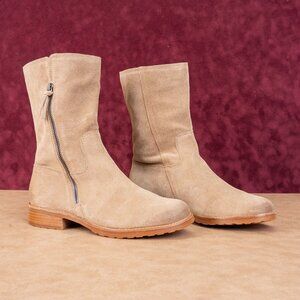 Sofft Women Betty Tan Suede Lug Mid Calf Zip Fashion Boots sz 8.5